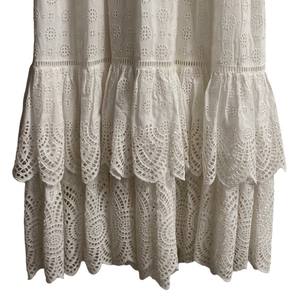 Ulla Johnson - Demna Dress in Pristine White Eyelet Maxi Size 2  GORGEOUS V-neck - Picture 10 of 12